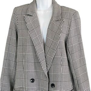Rachel Zoe Plaid Houndstooth Blazer Oversized S Business Classic Timeless Preppy